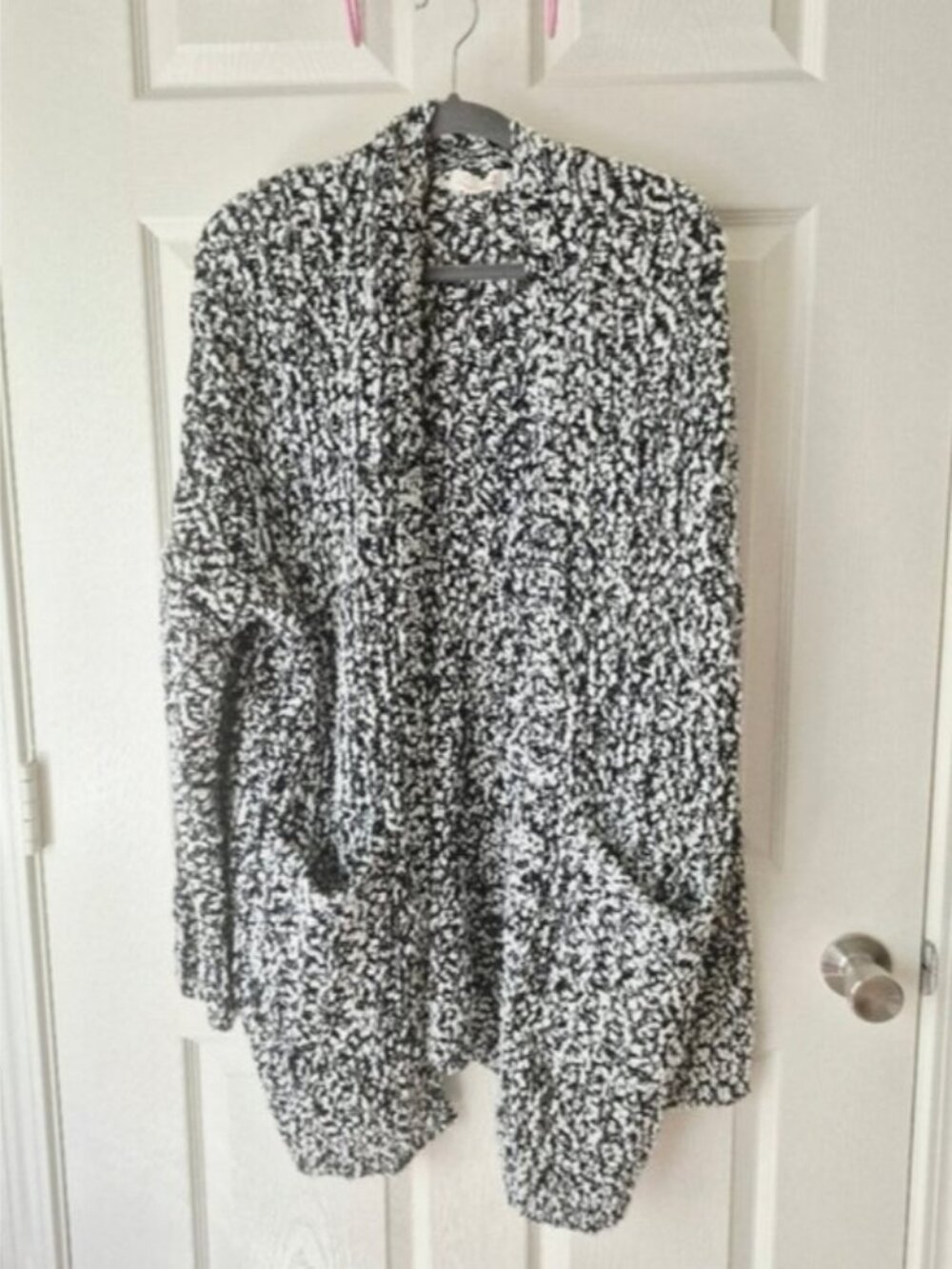 Sweet Generis Popcorn Black and White Women's Cardigan With Pockets Size M‎